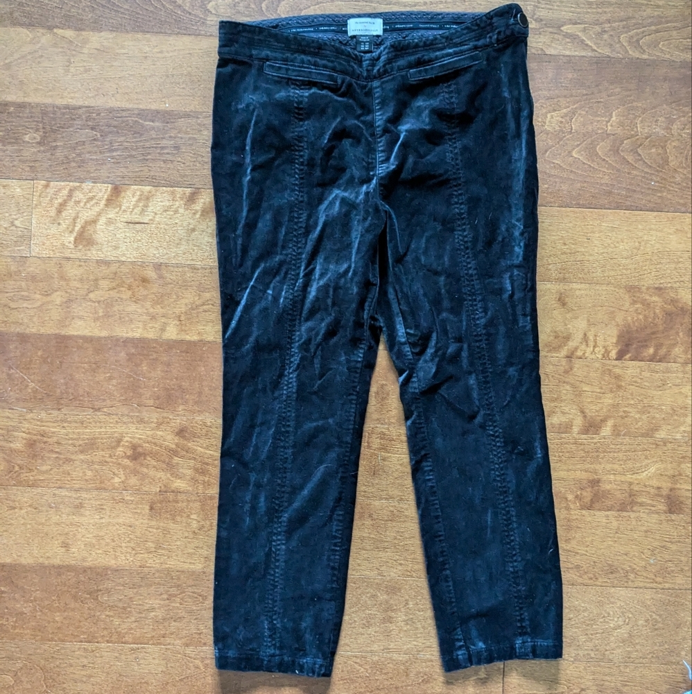 Anthropology mid rise velour slim pant in black size 10 p